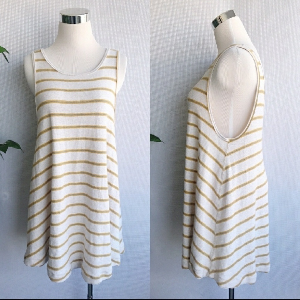 Free People Garden stripe swing long tunic tank